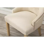 Chaises hôtesse à dossier haut et boutons touffetés Roundhill Furniture, avec clous décoratifs, couleur havane, lot de 2