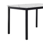 Ensemble de salle à manger 5 pièces Roundhill Furniture Citico avec plateau en faux marbre stratifié blanc cassé, 4 chaises rouges