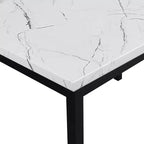 Ensemble de salle à manger 5 pièces Roundhill Furniture Citico avec plateau en faux marbre stratifié blanc cassé, 4 chaises rouges