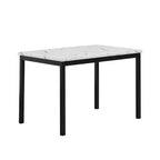 Ensemble de salle à manger 5 pièces Roundhill Furniture Citico avec plateau en faux marbre stratifié blanc cassé, 4 chaises rouges