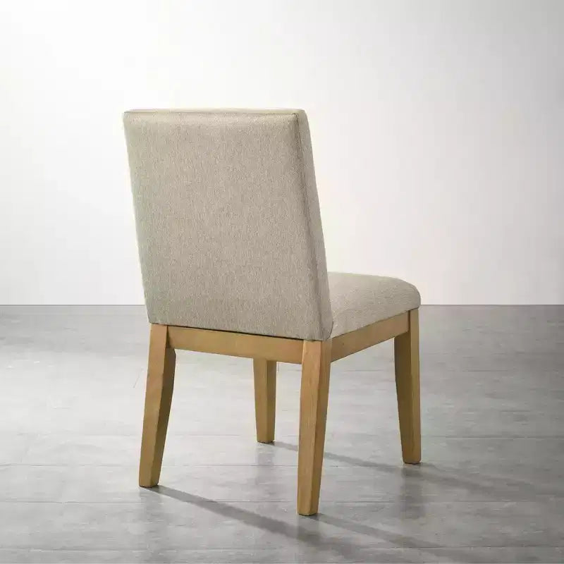 Chaises de salle à manger contemporaines en bois massif Rocco de Roundhill Furniture, beiges, ensemble de 2