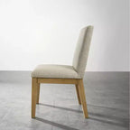 Chaises de salle à manger contemporaines en bois massif Rocco de Roundhill Furniture, beiges, ensemble de 2
