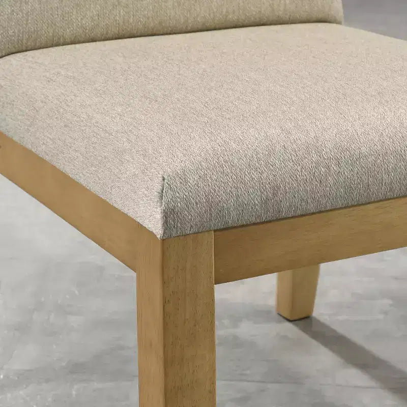 Chaises de salle à manger contemporaines en bois massif Rocco de Roundhill Furniture, beiges, ensemble de 2