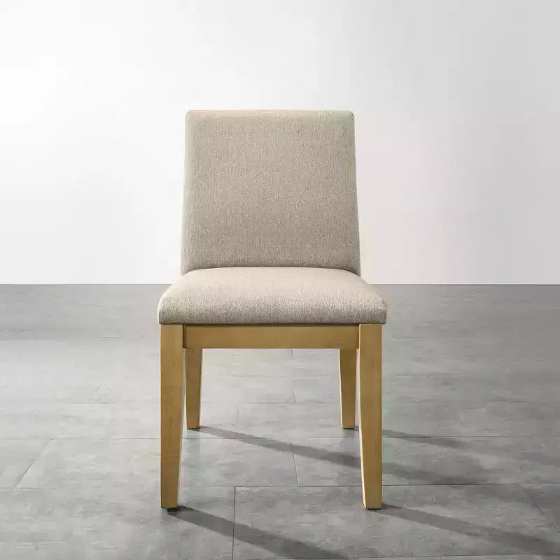 Chaises de salle à manger contemporaines en bois massif Rocco de Roundhill Furniture, beiges, ensemble de 2