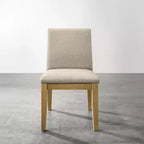 Chaises de salle à manger contemporaines en bois massif Rocco de Roundhill Furniture, beiges, ensemble de 2