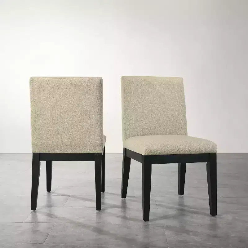 Chaises de salle à manger contemporaines en bois massif Rocco de Roundhill Furniture, beiges, ensemble de 2