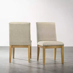 Chaises de salle à manger contemporaines en bois massif Rocco de Roundhill Furniture, beiges, ensemble de 2