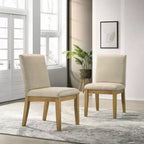 Chaises de salle à manger contemporaines en bois massif Rocco de Roundhill Furniture, beiges, ensemble de 2