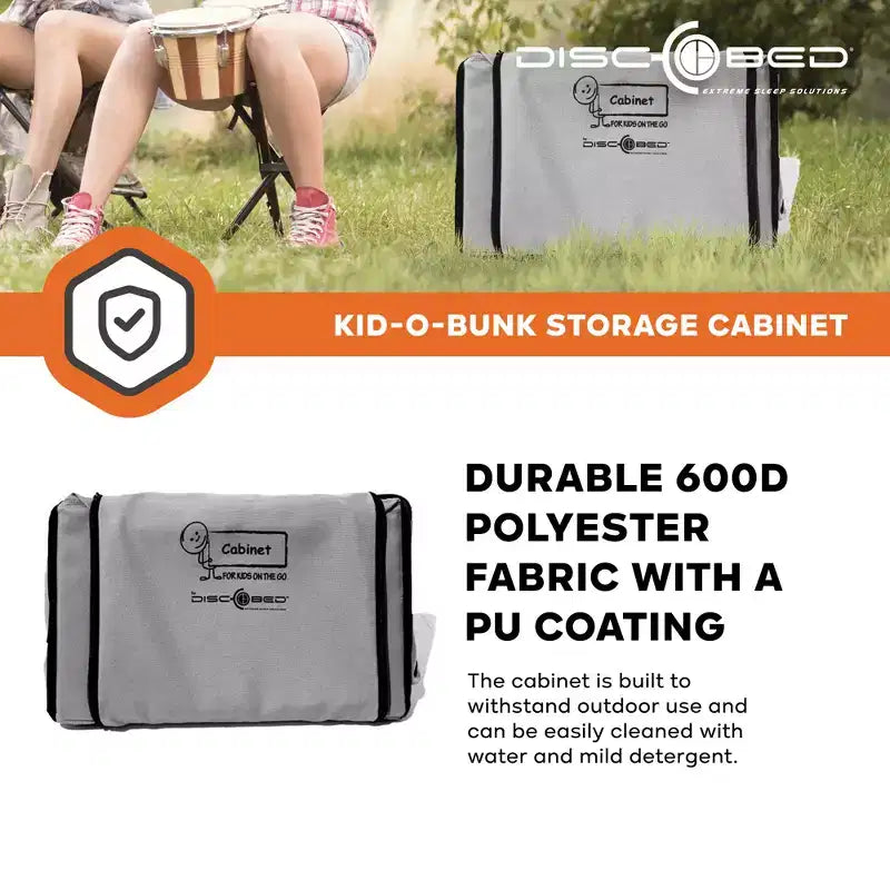 Disc-O-Bed Kid-O-Bunk Lits de Camp de Camping Pliants Armoire de Rangement pour Voyage, Gris