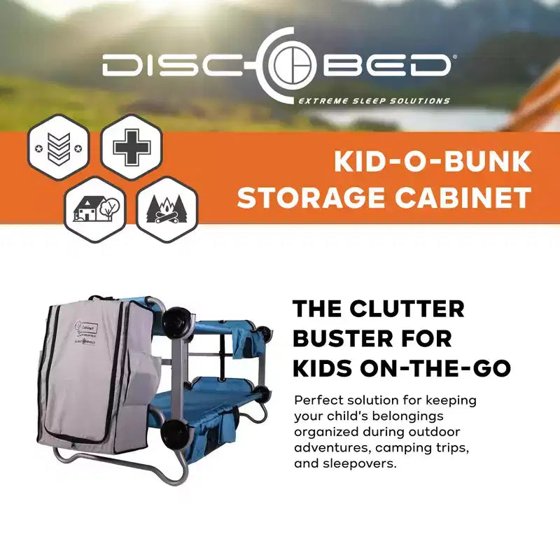 Disc-O-Bed Kid-O-Bunk Lits de Camp de Camping Pliants Armoire de Rangement pour Voyage, Gris
