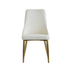 Lot de 2 chaises de salle à manger modernes en similicuir beige avec dossier haut