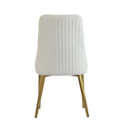 Lot de 2 chaises de salle à manger modernes en similicuir beige avec dossier haut