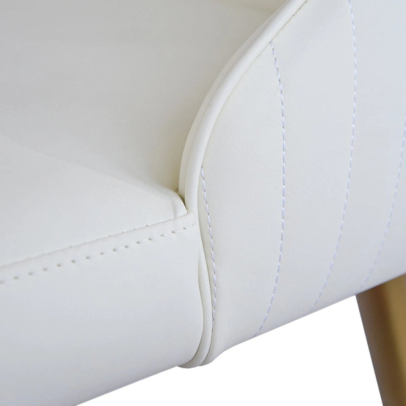 Lot de 2 chaises de salle à manger modernes en similicuir beige avec dossier haut