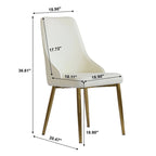 Lot de 2 chaises de salle à manger modernes en similicuir beige avec dossier haut