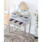 Ensemble coiffeuse et tabouret en bois argenté Ashley de Roundhill Furniture