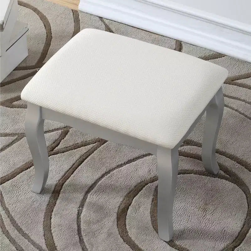 Ensemble coiffeuse et tabouret en bois argenté Ashley de Roundhill Furniture