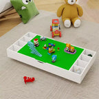 The 2 in 1 Rollaway Play Table and Toy Organizer Compatible with Lego Suitable for Storing Under Bed or Sofa-White (38 x 18.7 x 5.9)
