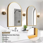 Dovelina Lot de 2 miroirs muraux modernes en arc pour salle de bain