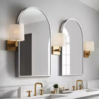 Dovelina Lot de 2 miroirs muraux modernes en arc pour salle de bain