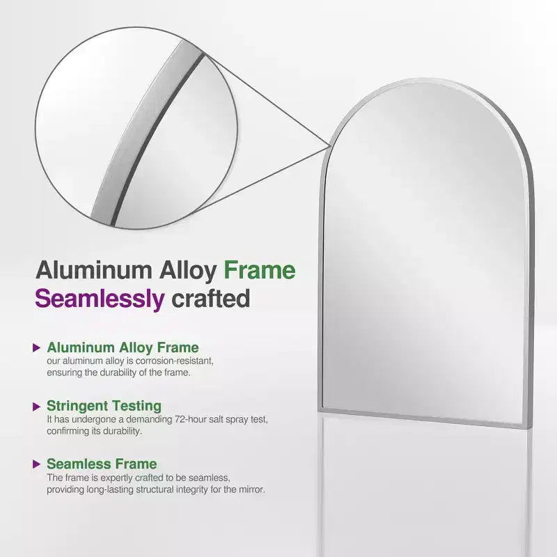 Dovelina Lot de 2 miroirs muraux modernes en arc pour salle de bain