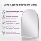 Dovelina Lot de 2 miroirs muraux modernes en arc pour salle de bain