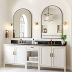 Dovelina Lot de 2 miroirs muraux modernes en arc pour salle de bain