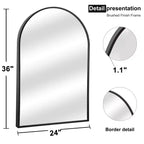 Dovelina Lot de 2 miroirs muraux modernes en arc pour salle de bain