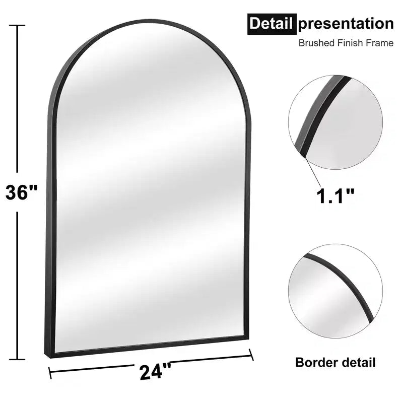Dovelina Lot de 2 miroirs muraux modernes en arc pour salle de bain