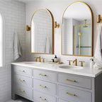 Dovelina Lot de 2 miroirs muraux modernes en arc pour salle de bain