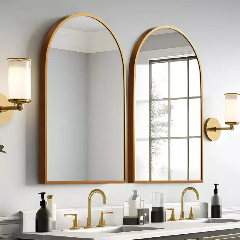 Dovelina Lot de 2 miroirs muraux modernes en arc pour salle de bain