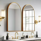 Dovelina Lot de 2 miroirs muraux modernes en arc pour salle de bain