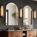 Dovelina Lot de 2 miroirs muraux modernes en arc pour salle de bain