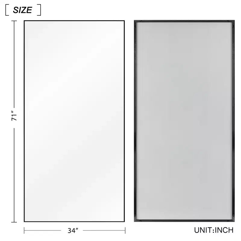 Miroir Mural Complet Dovelina Grand Miroir sur Pied Noir