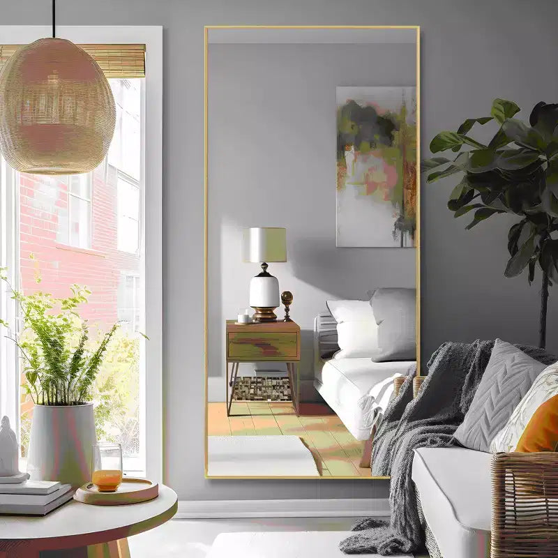 Miroir Mural Complet Dovelina Grand Miroir sur Pied Noir