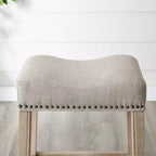 Tabourets de comptoir sans dossier Roundhill Furniture CoCo Upholstered, hauteur 24 pouces, couleur havane, lot de 2