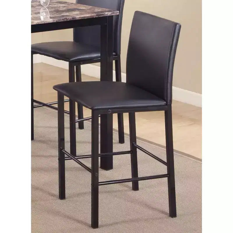 Roundhill Furniture Citico Metal Counter Height Dining Chairs with Black Metal Frame, Set of 4