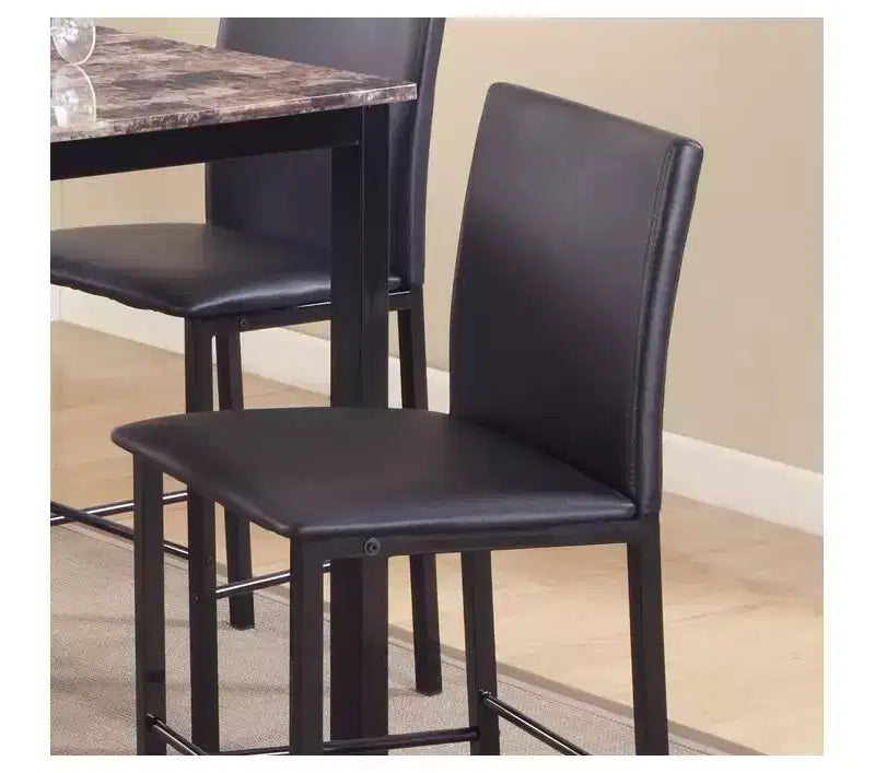 Chaises de salle à manger Roundhill Furniture Citico à hauteur de comptoir en métal avec cadre en métal noir, lot de 4