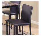 Chaises de salle à manger Roundhill Furniture Citico à hauteur de comptoir en métal avec cadre en métal noir, lot de 4