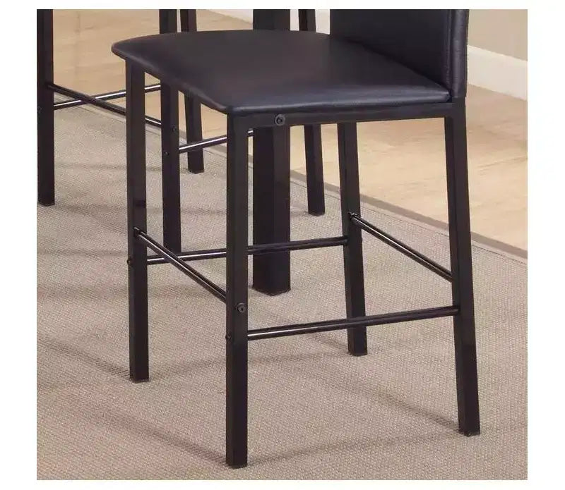 Chaises de salle à manger Roundhill Furniture Citico à hauteur de comptoir en métal avec cadre en métal noir, lot de 4