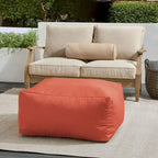 Pouf Sorra Home Sunbrella d'extérieur, couleur unie, bords cousus
