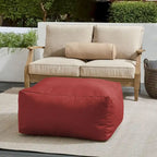 Pouf Sorra Home Sunbrella d'extérieur, couleur unie, bords cousus