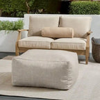 Pouf Sorra Home Sunbrella d'extérieur, couleur unie, bords cousus