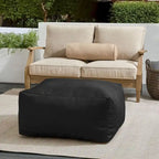Pouf Sorra Home Sunbrella d'extérieur, couleur unie, bords cousus