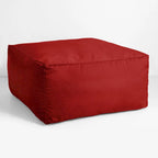 Pouf Sorra Home Sunbrella d'extérieur, couleur unie, bords cousus