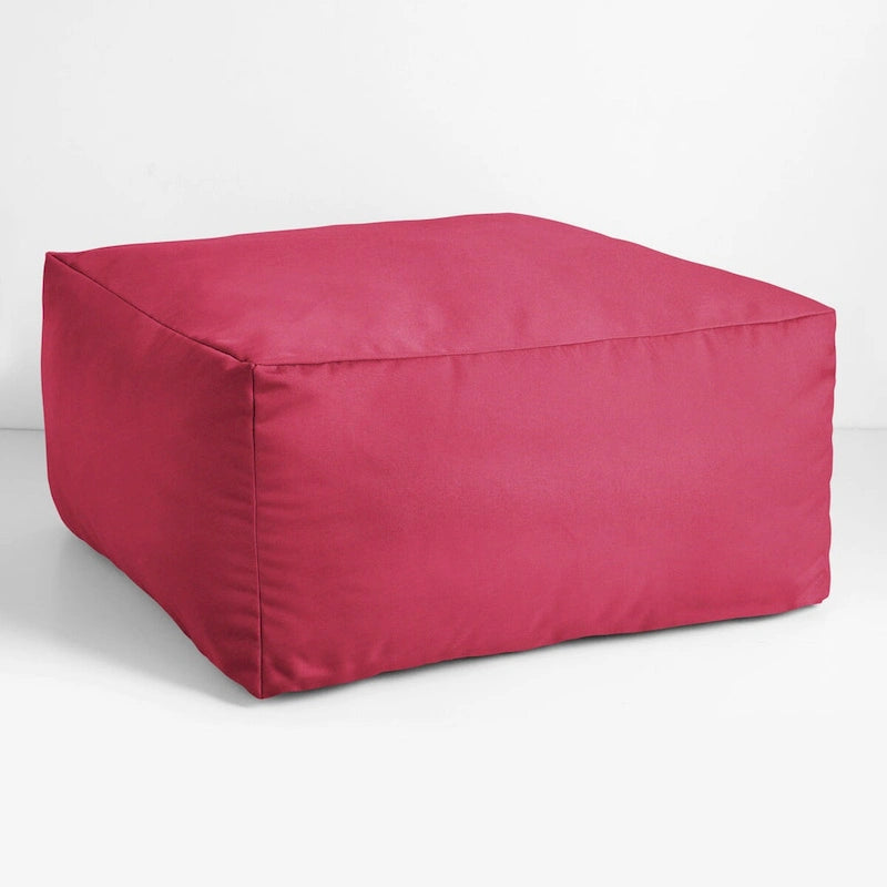 Pouf Sorra Home Sunbrella d'extérieur, couleur unie, bords cousus