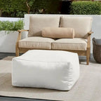 Pouf Sorra Home Sunbrella d'extérieur, couleur unie, bords cousus