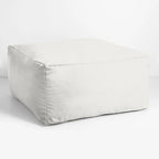 Pouf Sorra Home Sunbrella d'extérieur, couleur unie, bords cousus