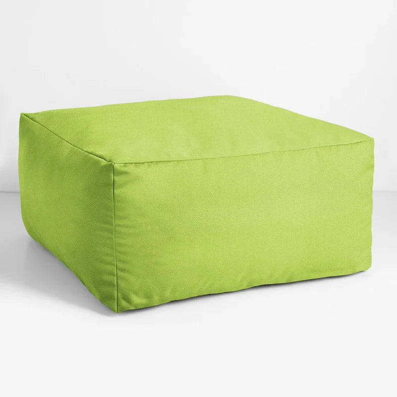 Pouf Sorra Home Sunbrella d'extérieur, couleur unie, bords cousus