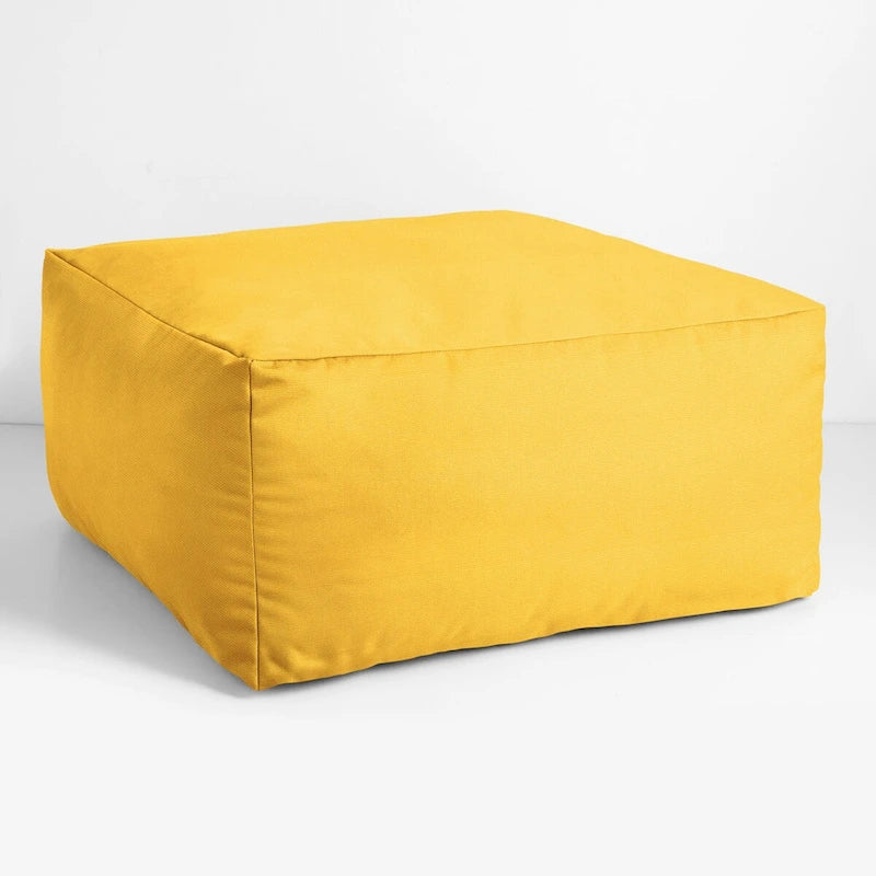 Pouf Sorra Home Sunbrella d'extérieur, couleur unie, bords cousus