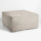Pouf Sorra Home Sunbrella d'extérieur, couleur unie, bords cousus